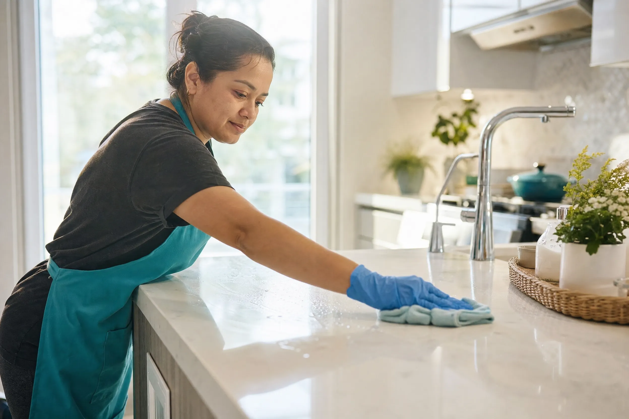 The Sparkle & Shine Cleaning crew at work